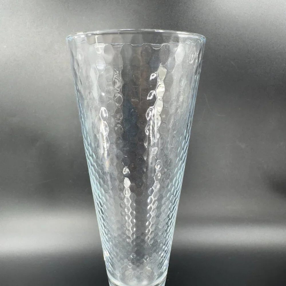 Champagne Flutes Crystal Glasses Honeycomb Pattern Set 2 Drinking‎ Glasses Cups